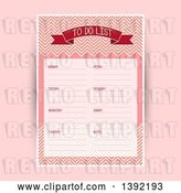 Vector Clip Art of Retro Weekly to Do List with a Chevron Pattern on Pink by KJ Pargeter