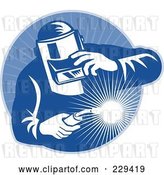Vector Clip Art of Retro Welder Guy Logo - 1 by Patrimonio