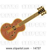 Vector Clip Art of Retro Western Guitar over a White Background by Andy Nortnik