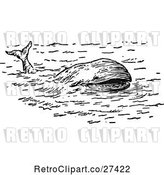 Vector Clip Art of Retro Whale by Prawny Vintage