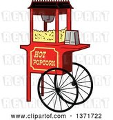 Vector Clip Art of Retro Wheeled Popcorn Machine Stand by Clip Art Mascots
