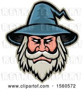 Vector Clip Art of Retro White Bearded Wizard Mascot by Patrimonio