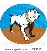 Vector Clip Art of Retro White Bulldog Logo by Patrimonio