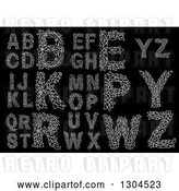 Vector Clip Art of Retro White Floral Capital Letters on Black 2 by Vector Tradition SM