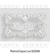 Vector Clip Art of Retro White Ornate Art Deco Frame on Gray with Shadows by AtStockIllustration