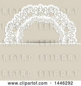 Vector Clip Art of Retro White Ornate Doily over Beige by KJ Pargeter
