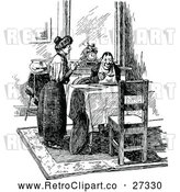 Vector Clip Art of Retro Wife Serving Her Husband a Meal by Prawny Vintage