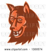 Vector Clip Art of Retro Wild Dog or Wolf Head by Patrimonio
