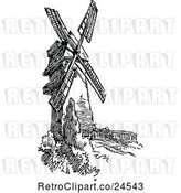 Vector Clip Art of Retro Windmill by Prawny Vintage