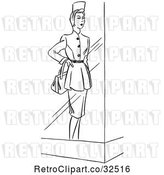 Vector Clip Art of Retro Window Mannequin Display Model in a Dress by Picsburg