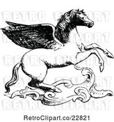 Vector Clip Art of Retro Winged Horse by Prawny Vintage