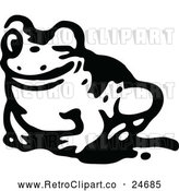 Vector Clip Art of Retro Winking Frog by Prawny Vintage