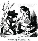 Vector Clip Art of Retro Wolf and Red Riding Hood by Prawny Vintage