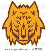 Vector Clip Art of Retro Wolf Face by Patrimonio