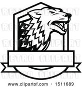 Vector Clip Art of Retro Wolf in a Crest by Patrimonio