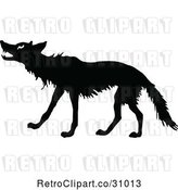 Vector Clip Art of Retro Wolf Silhouette by Prawny Vintage