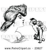Vector Clip Art of Retro Woman and Cupid by Prawny Vintage