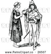 Vector Clip Art of Retro Woman and Man Feeding a Baby by Prawny Vintage