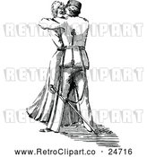 Vector Clip Art of Retro Woman and Soldier Kissing by Prawny Vintage