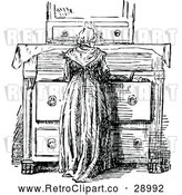 Vector Clip Art of Retro Woman at a Dresser by Prawny Vintage