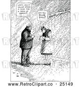 Vector Clip Art of Retro Woman Giving Change to a Poor Man by Prawny Vintage
