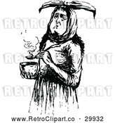 Vector Clip Art of Retro Woman with Mumps by Prawny Vintage