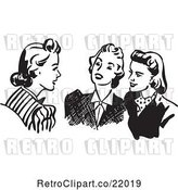 Vector Clip Art of Retro Women Sitting and Chatting by BestVector