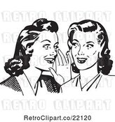 Vector Clip Art of Retro Women Whispering Gossip by BestVector