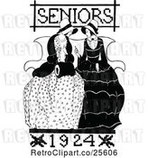 Vector Clip Art of Retro Women with Seniors 1924 Text by Prawny Vintage