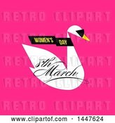 Vector Clip Art of Retro Womens Day March 8th Swan Wearing Sunglasses Design on Pink by Elena