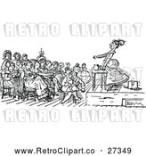 Vector Clip Art of Retro Womens Rights Meeting by Prawny Vintage