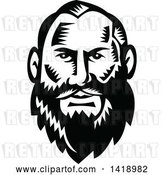 Vector Clip Art of Retro Woodcut Guy with a Big Beard by Patrimonio