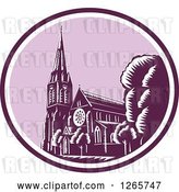 Vector Clip Art of Retro Woodcut Scene of the Christchurch Cathedral Before the Earthquake in New Zealand by Patrimonio
