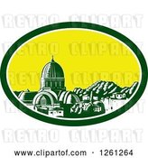 Vector Clip Art of Retro Woodcut Scene of the Great Synagogue of Florence or Tempio Maggiore in Firenze, Italy by Patrimonio