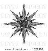 Vector Clip Art of Retro Woodcut Styled Christmas Star by AtStockIllustration