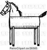 Vector Clip Art of Retro Wooden Horse by Prawny Vintage