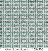 Vector Clip Art of Retro Worn Grungy Green and White Argyle Pattern by KJ Pargeter