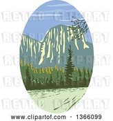 Vector Clip Art of Retro Wpa Styled Landscape of El Capitan in Yosemite National Park by Patrimonio