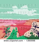 Vector Clip Art of Retro Wpa Styled Landscape of the Grand Canyon, Arizona, United States by Patrimonio