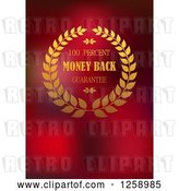 Vector Clip Art of Retro Wreath Money Back Guarantee Label on Red by Vector Tradition SM