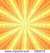 Vector Clip Art of Retro Yellow and Orange Burst Background by KJ Pargeter