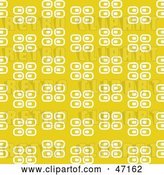 Vector Clip Art of Retro Yellow Background of White Rectangles by Prawny
