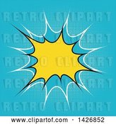 Vector Clip Art of Retro Yellow Comic Burst on Blue by KJ Pargeter