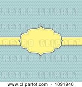 Vector Clip Art of Retro Yellow Frame over Blue Polka Dots by KJ Pargeter