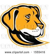 Vector Clip Art of Retro Yellow Labrador Dog Mascot Head by Patrimonio