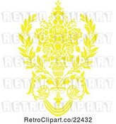 Vector Clip Art of Retro Yellow Victorian Floral Damask Design Element 2 by BestVector