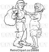 Vector Clip Art of Retro Young Couple and Sack by Prawny Vintage