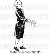 Vector Clip Art of Retro Young Guy Holding a Letter by Prawny Vintage