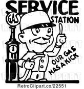 Vector Clip Art of Service Station Gas Attendant by BestVector