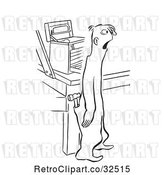 Vector Clip Art of Shocked Worker Guy by a Tool Box by Picsburg